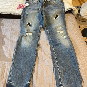 NWT slink jeans sz 12 skinny curvy brand new denim distressed